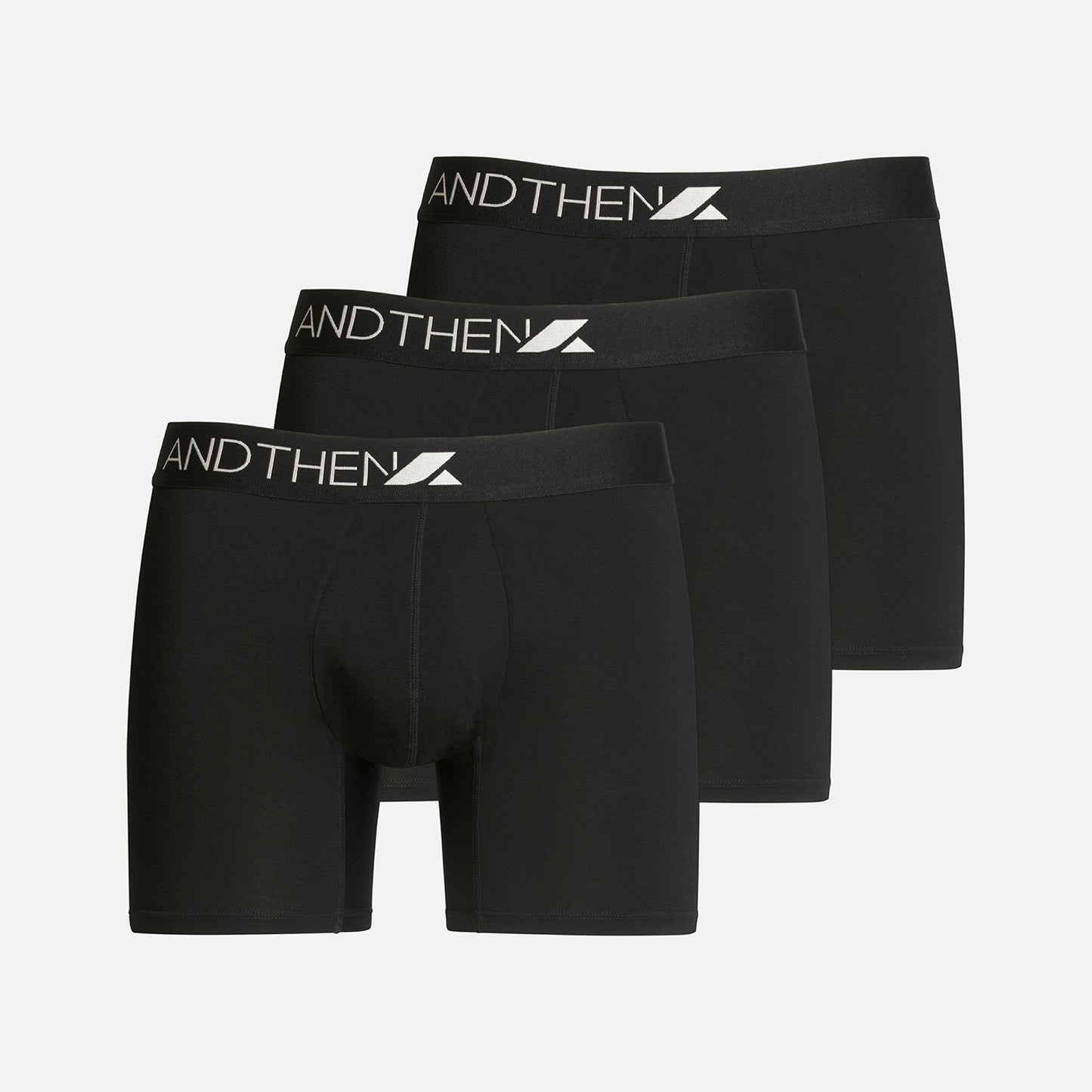 And Then men's bamboo boxer briefs - The Weekender 3-pack, featuring three comfortable and eco-friendly black pairs. Perfect for everyday wear. This multipack of 3 contains three black pairs.