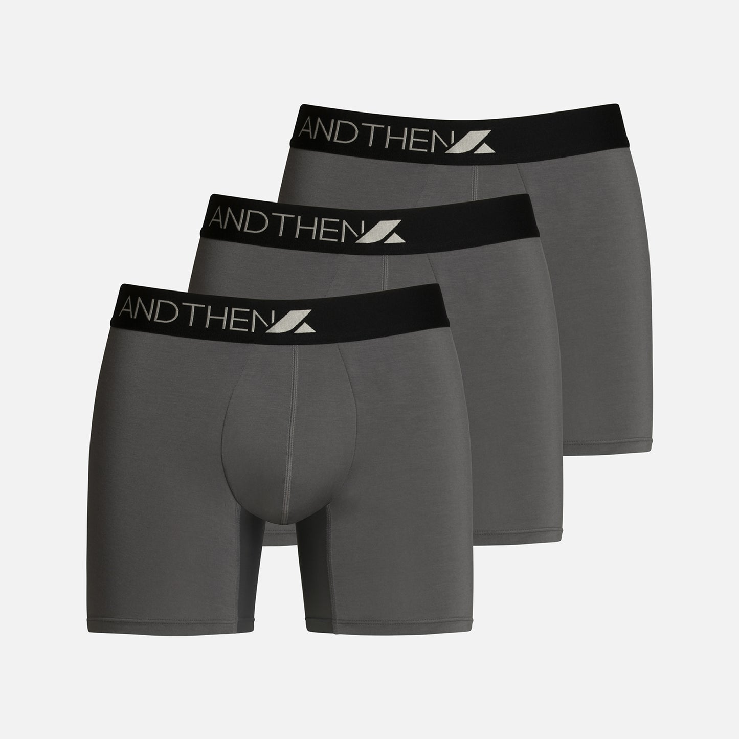 
                  
                    And Then men's bamboo boxer briefs - The Weekender 3-pack, featuring three comfortable and eco-friendly dark grey pairs. Perfect for everyday wear. This multipack of 3 contains three dark grey pairs.
                  
                